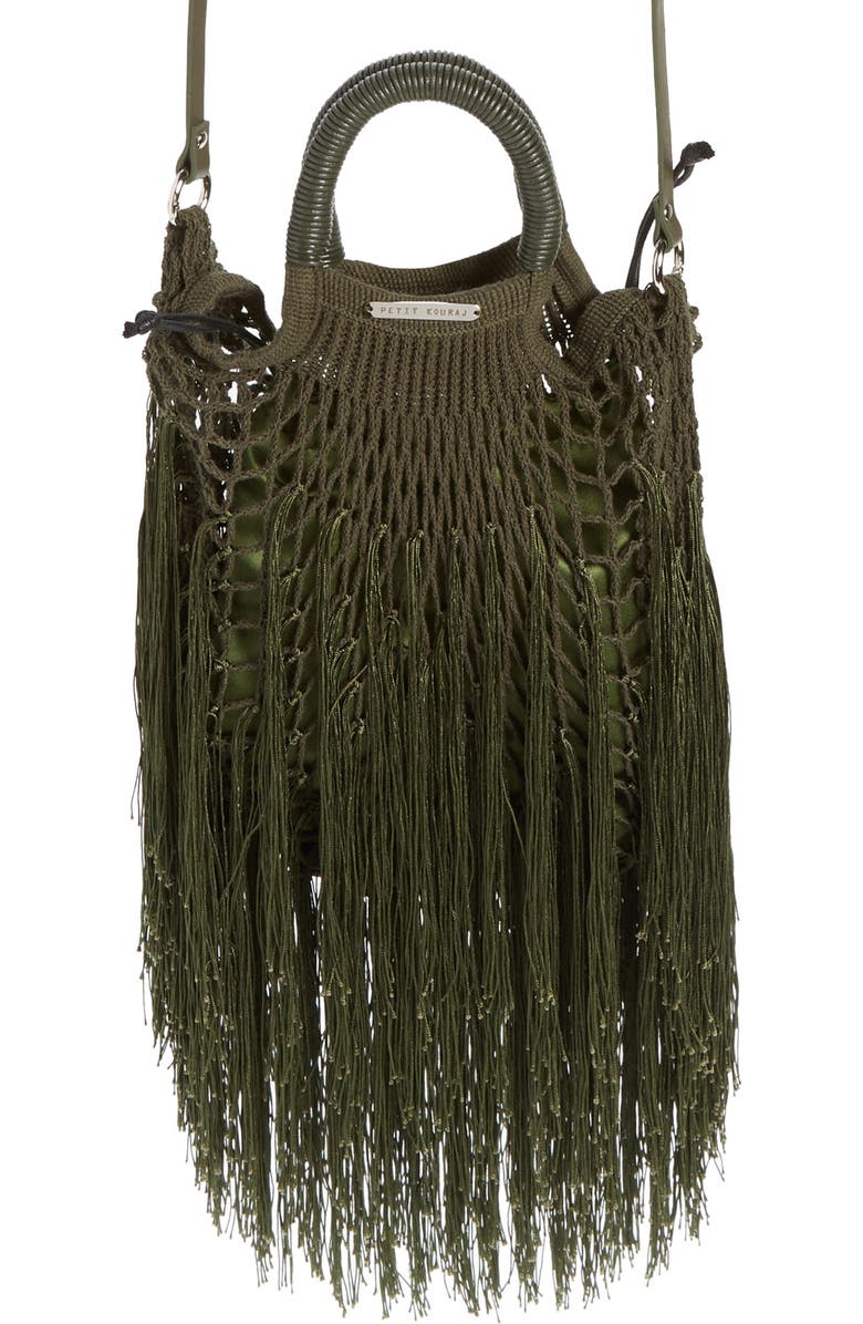 Petit Kouraj Mini Fringe Top Handle Bag, Main, color,
