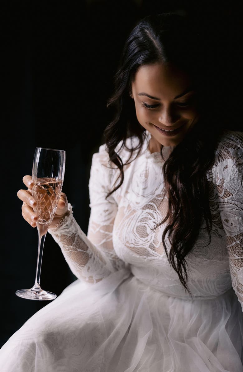 Waterford Love Forever Set of 2 Lead Crystal Champagne Flutes, Alternate, color, Clear