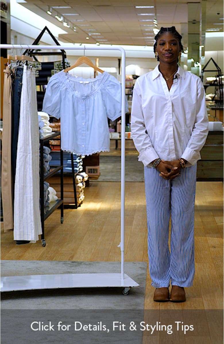 The Serene Eyelet Trim Cotton Top, sales video thumbnail