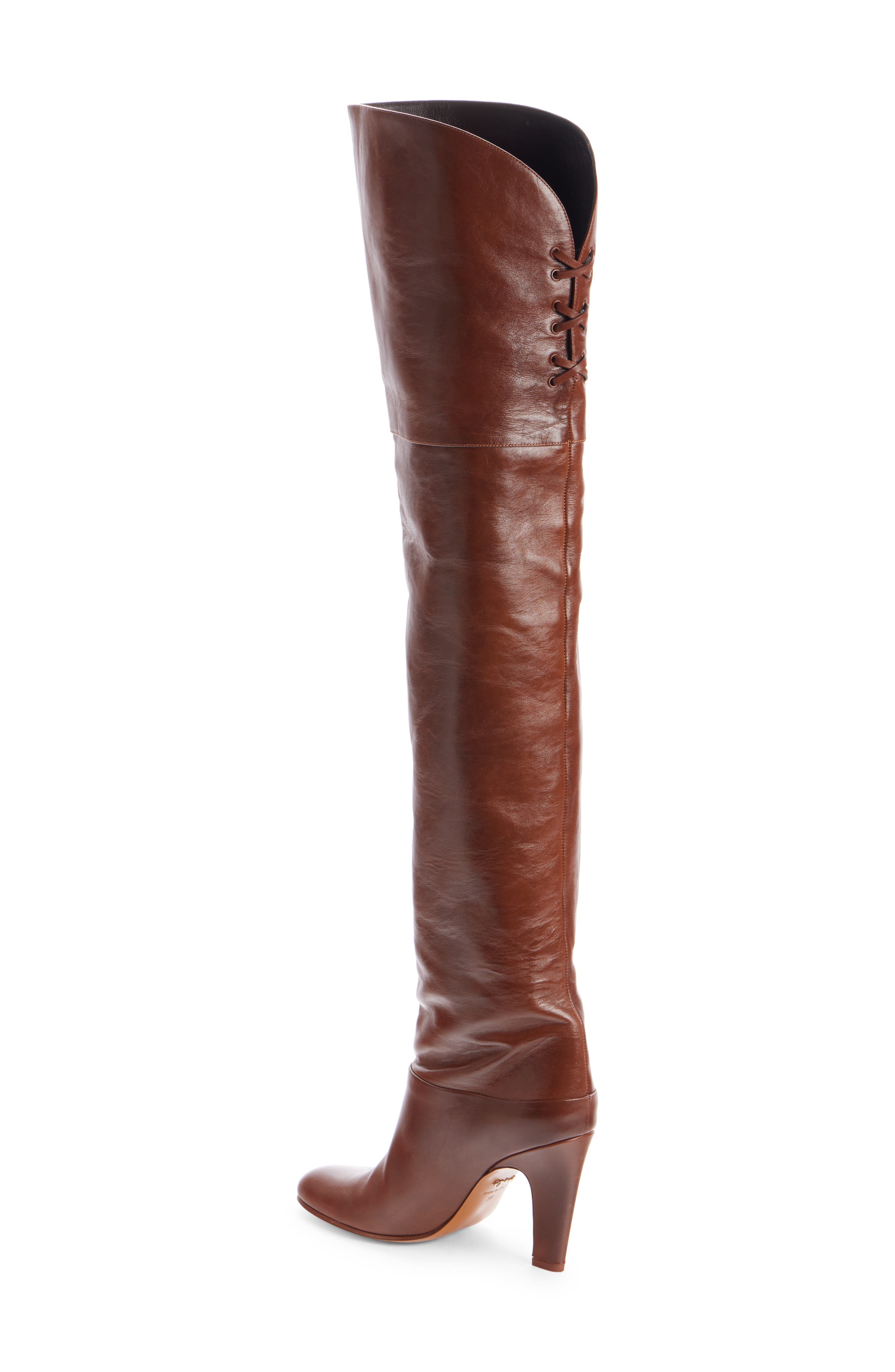 Chloé Eve Thigh High Boot, Alternate, color, Sooty Brown