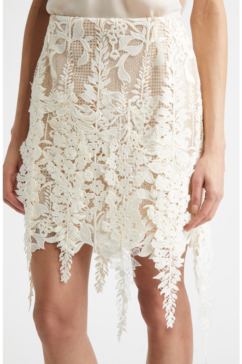 Foxgloves Guipure Lace Miniskirt, Alternate, color, IVORY