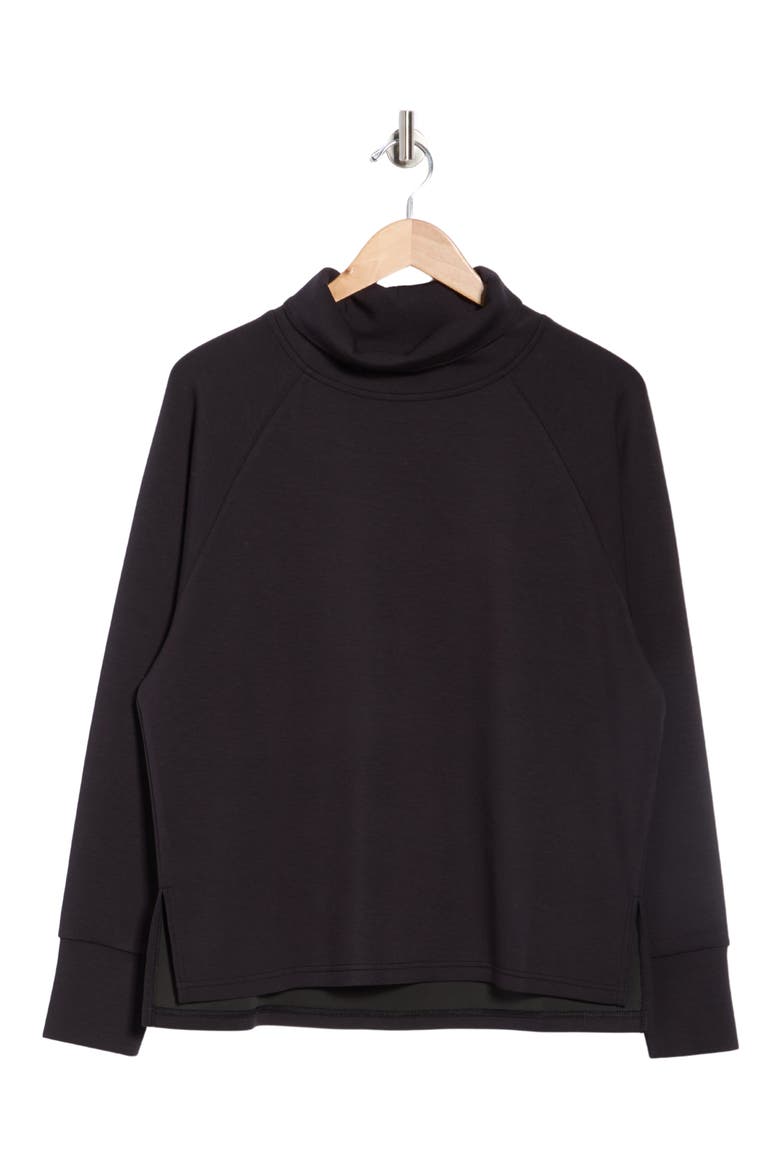 Whisper Knit Turtleneck Sweatshirt, Alternate, color, BLACK