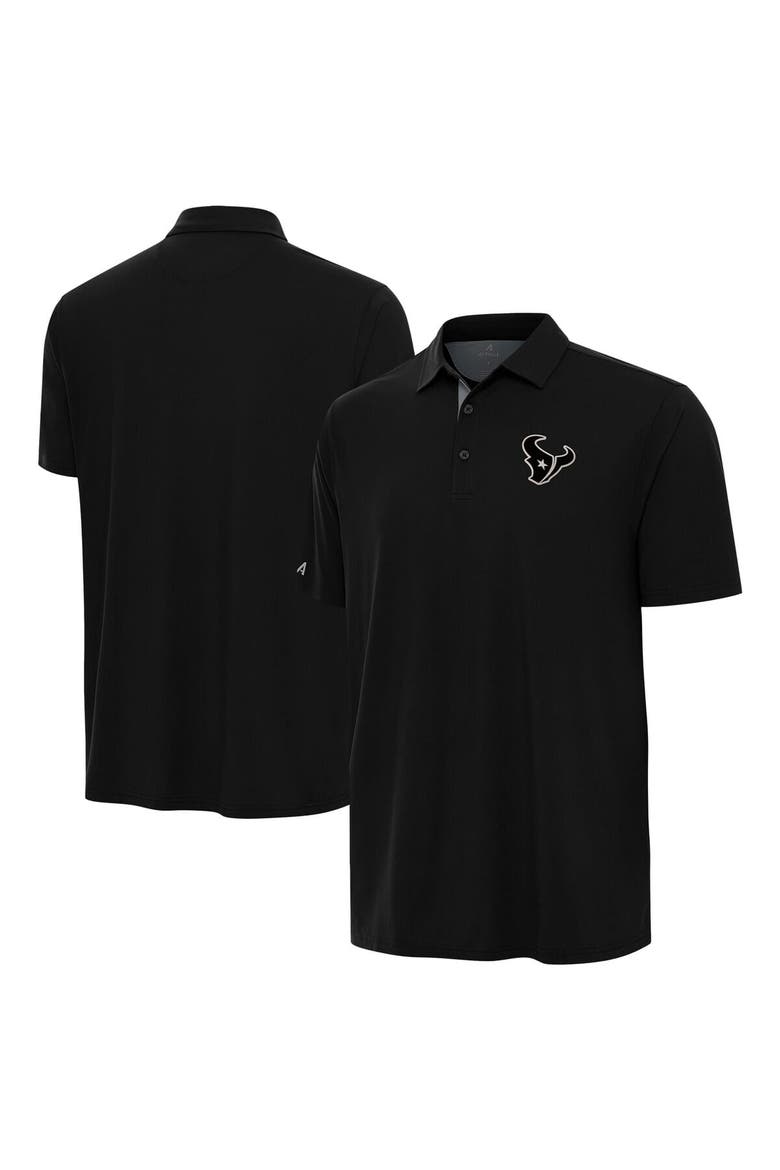 Men's Antigua Black Houston Texans Era Polo, Alternate, color, Black