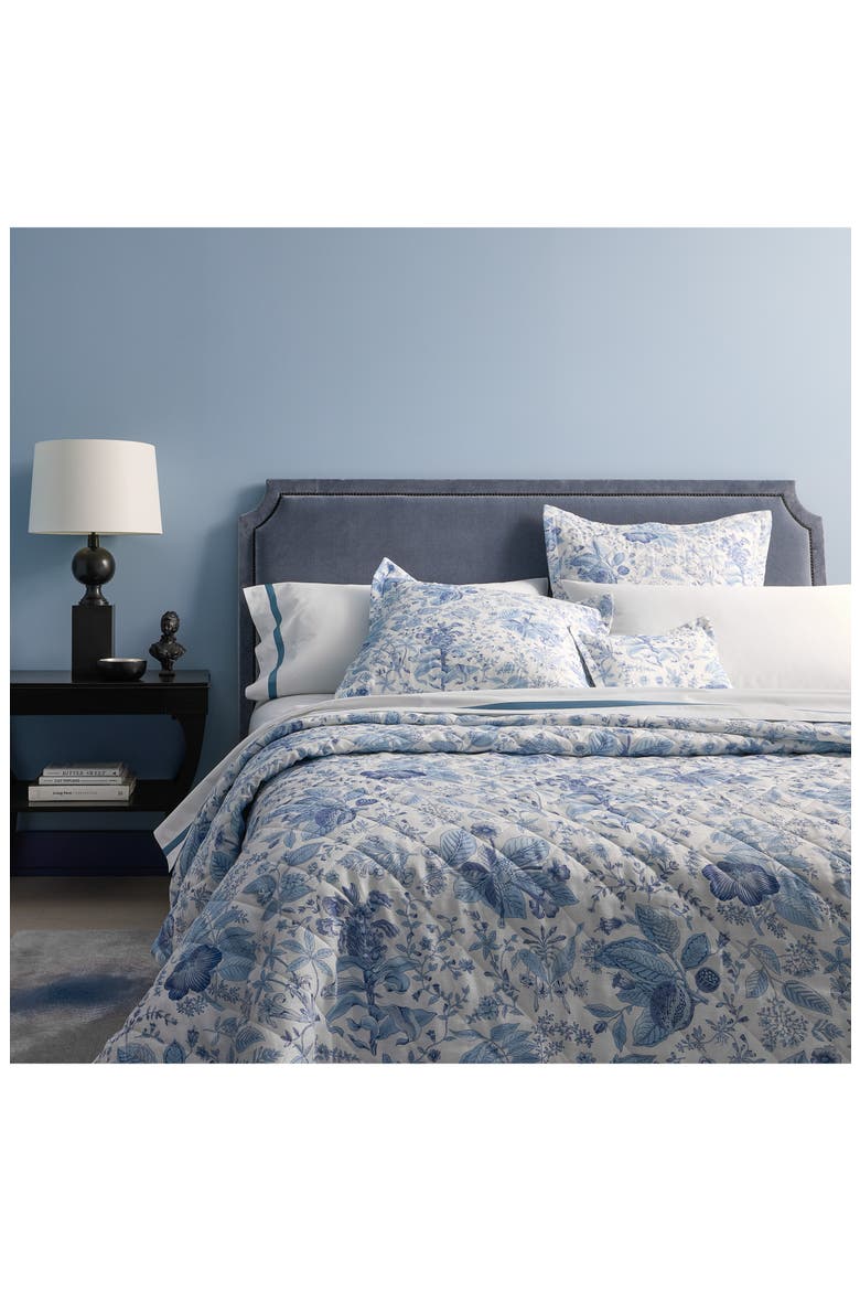 Pomegranate Linen Quilted Sham, Alternate, color, PORCELAIN BLUE