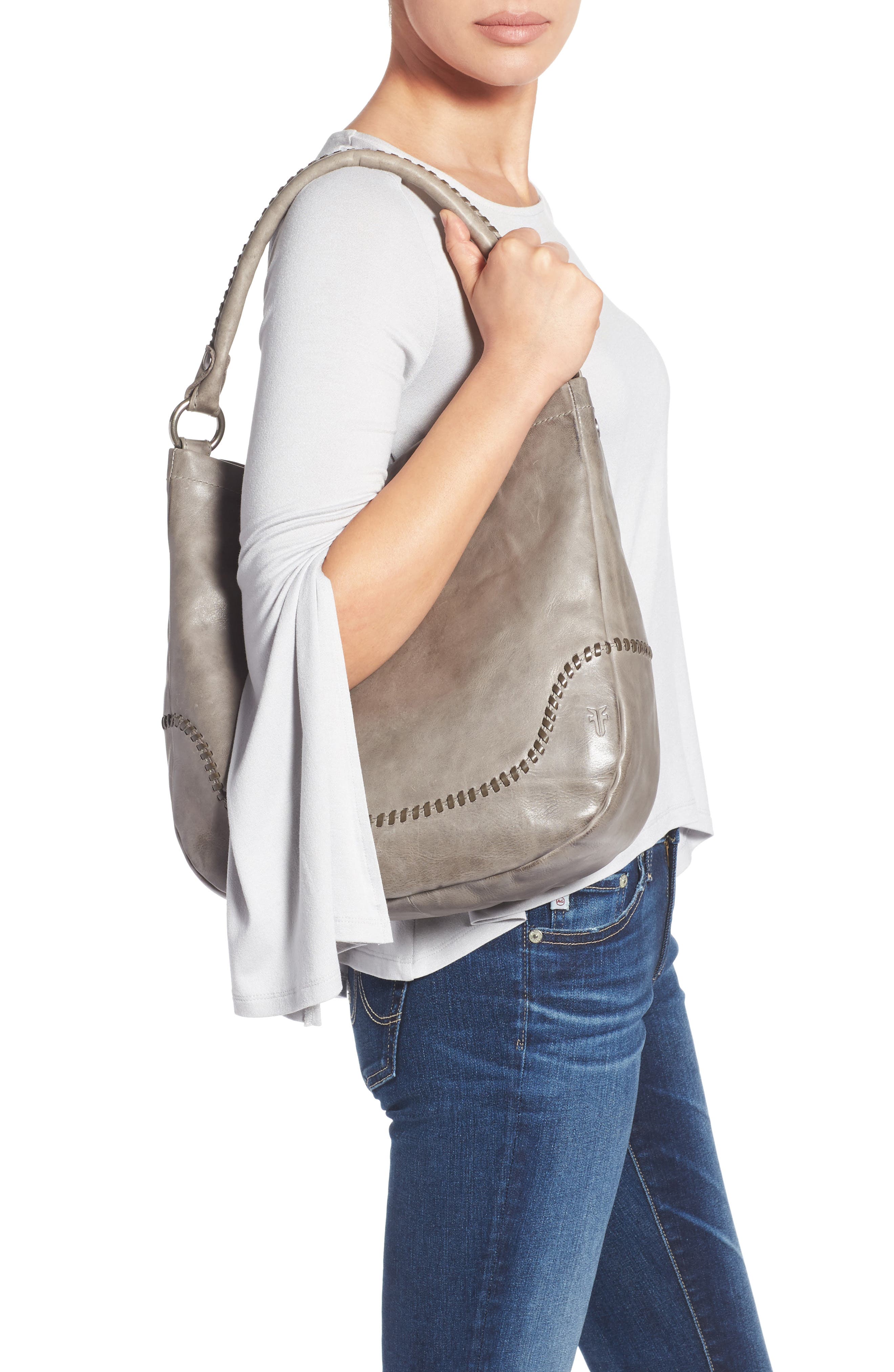 Frye Melissa Whipstitch Leather Hobo, Alternate, color, 