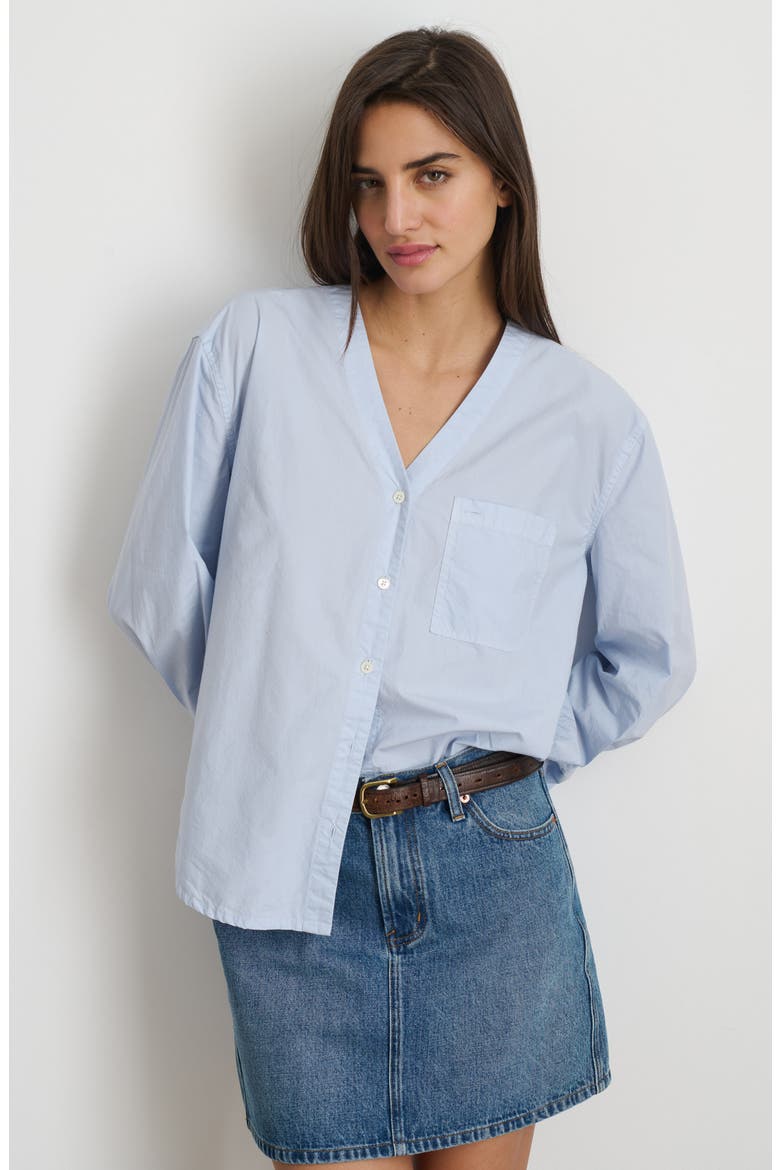 Crosby Cotton Button-Up Shirt, Alternate, color, CALM BLUE