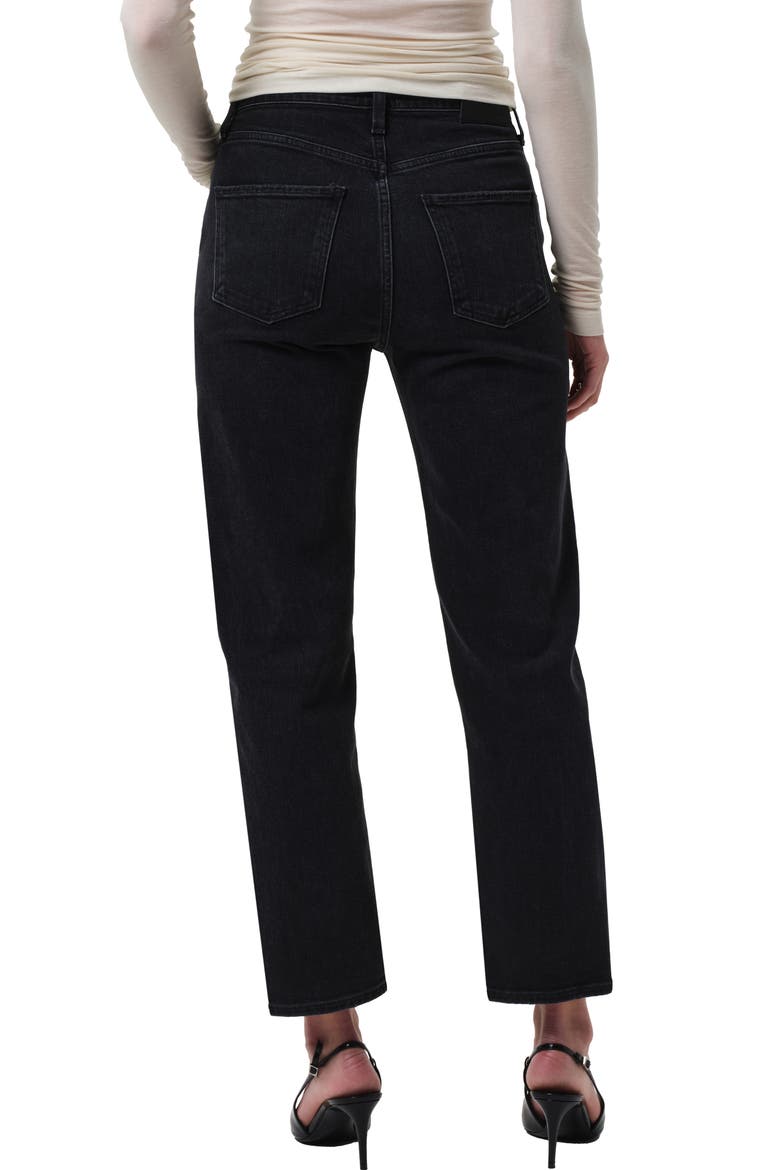 Delfina High Waist Straight Leg Jeans, Alternate, color, WILLOW BLACK