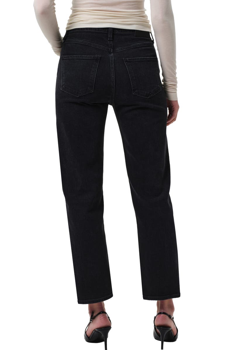 Citizens of Humanity Delfina High Waist Straight Leg Jeans, Alternate, color, Willow Black