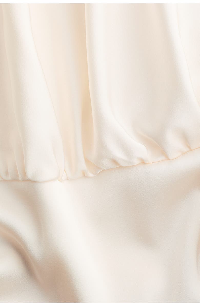 H&M Satin One-shoulder Blouse, Alternate, color, Cream