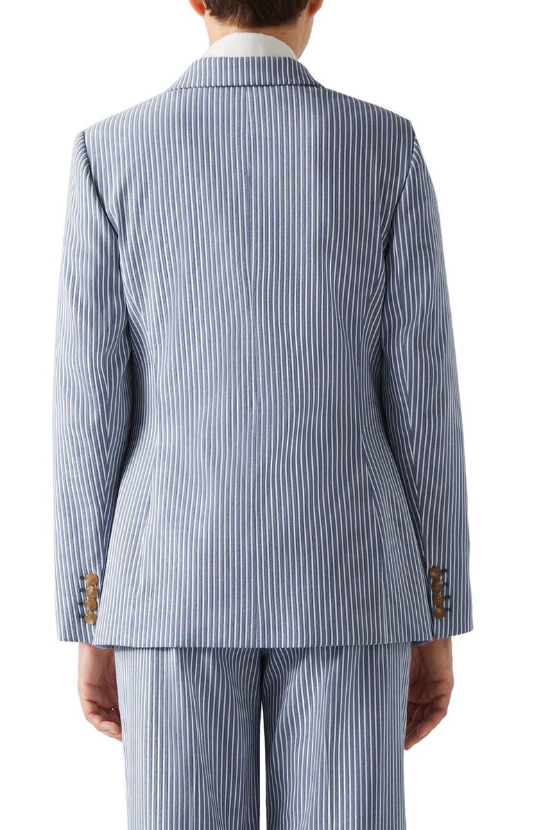 LK Bennett Gene Stripe Cotton Blend Blazer, Alternate, color,