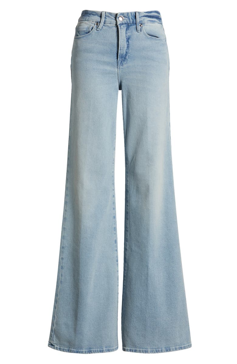 Good American Good Waist Palazzo Jeans, Alternate, color, Blue452