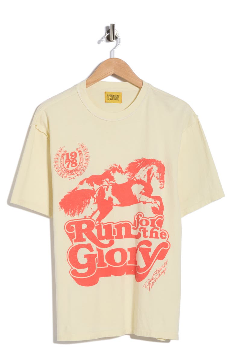 DIET STARTS MONDAY Run for Glory Graphic T-Shirt, Main, color, Antique White