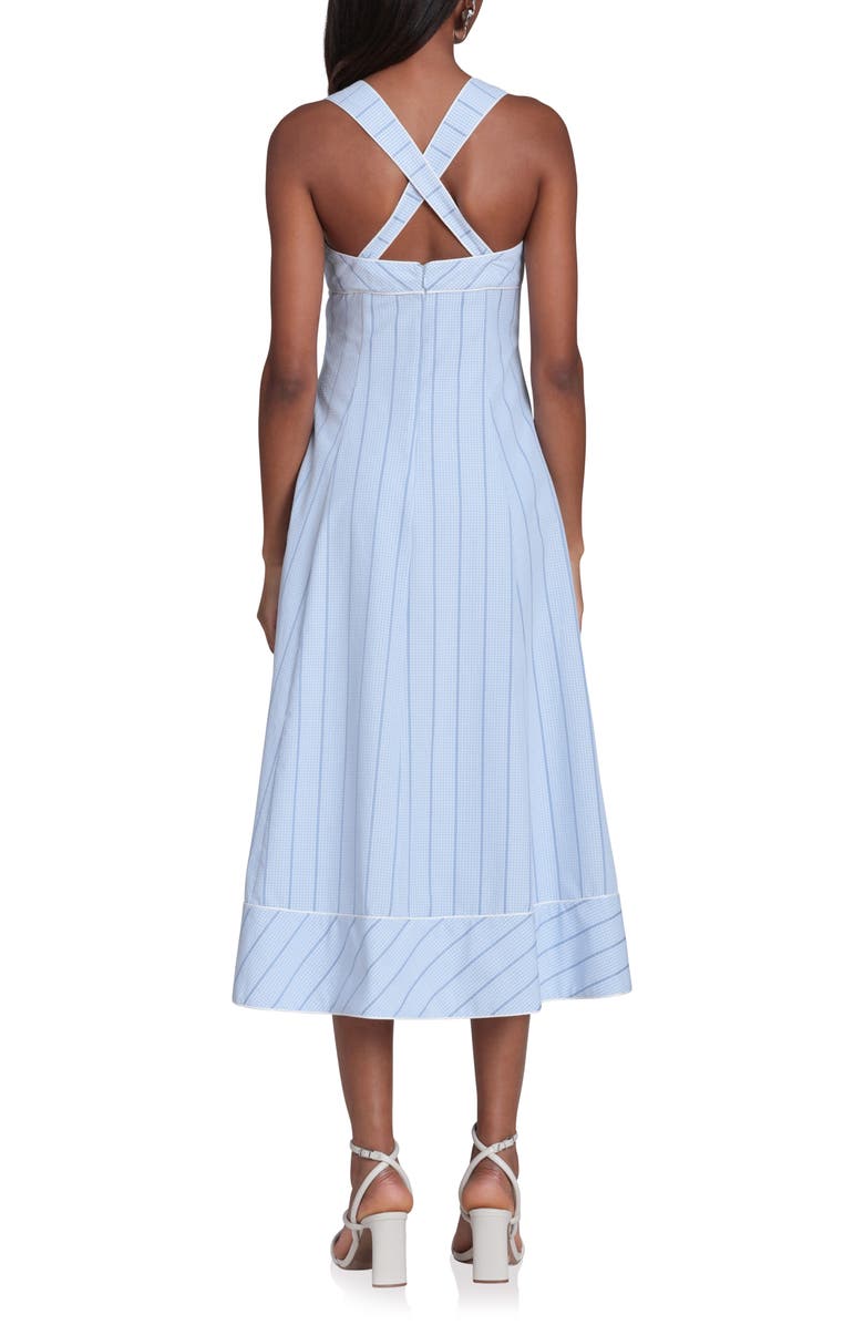 Avec Les Filles Stripe Sleeveless Midi Dress, Alternate, color, Blue Stripe