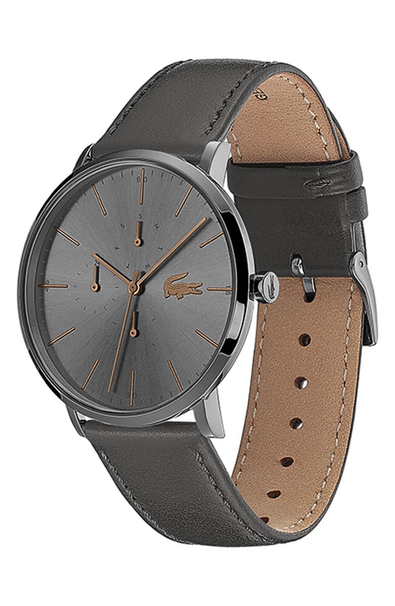 Lacoste Men's Moon Leather Strap Watch, 40mm, Alternate, color, 