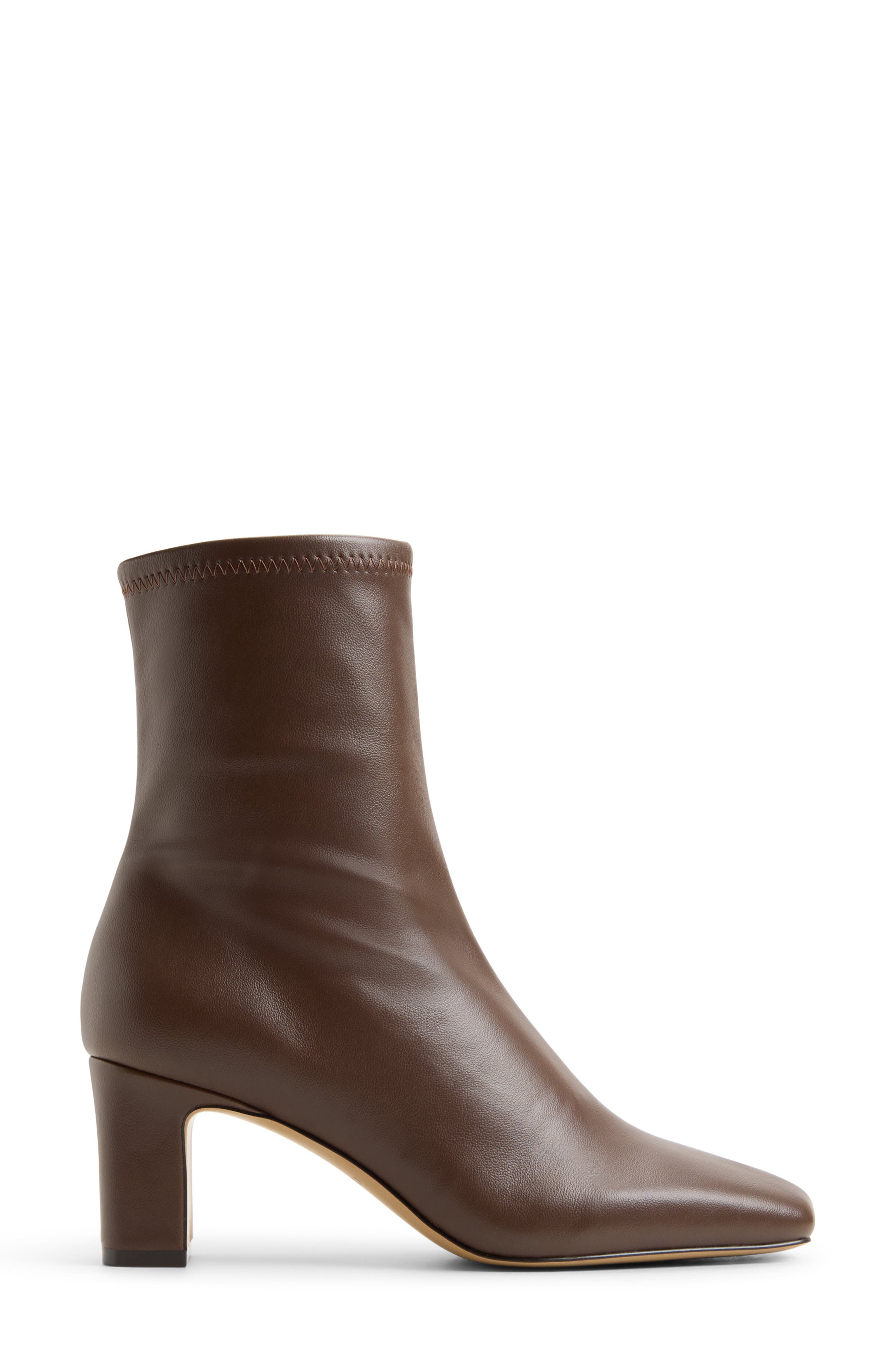 Kayia Faux Leather Bootie, Alternate, color, DARK BROWN