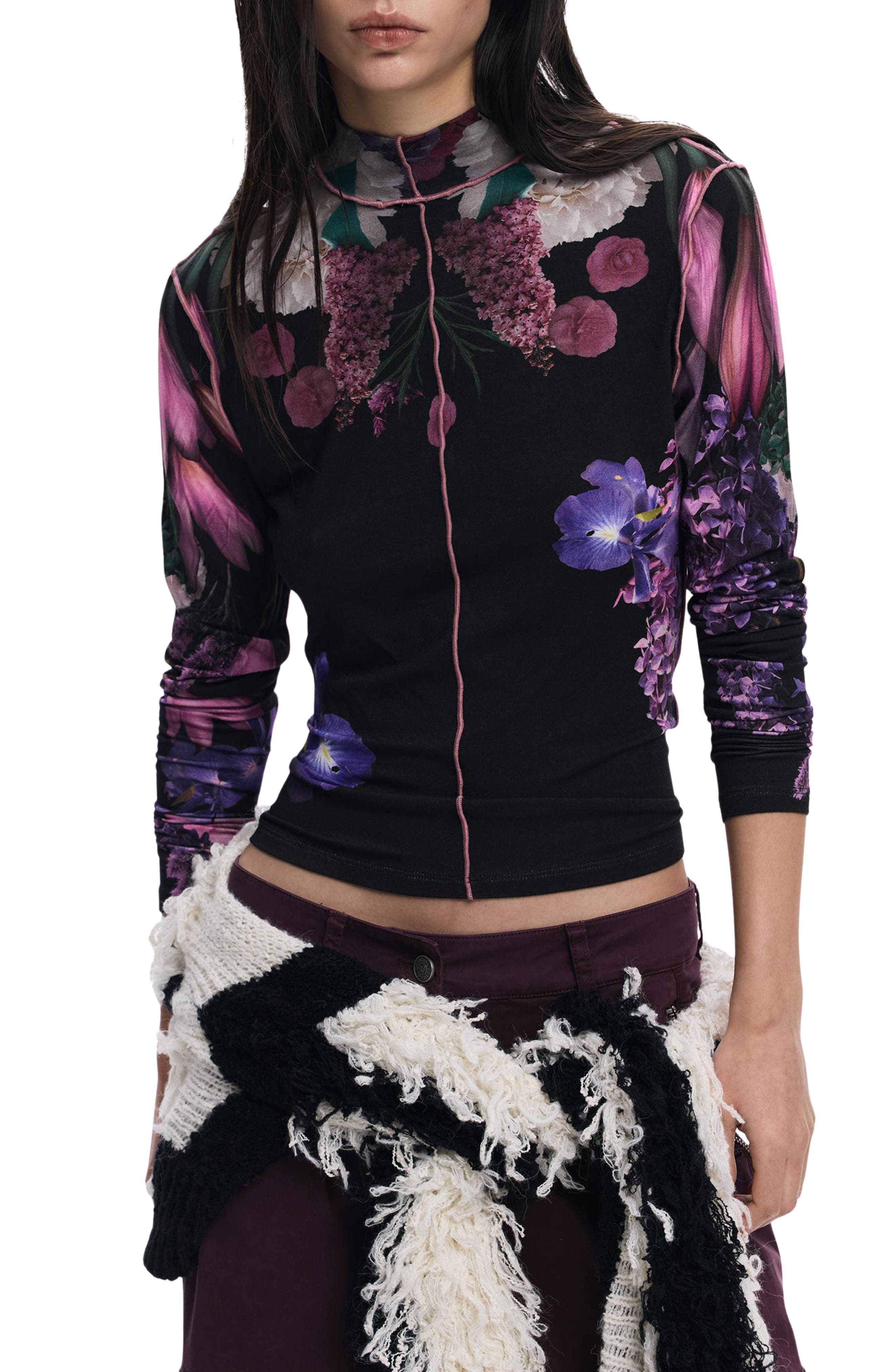 Desigual Long Sleeve Floral Top