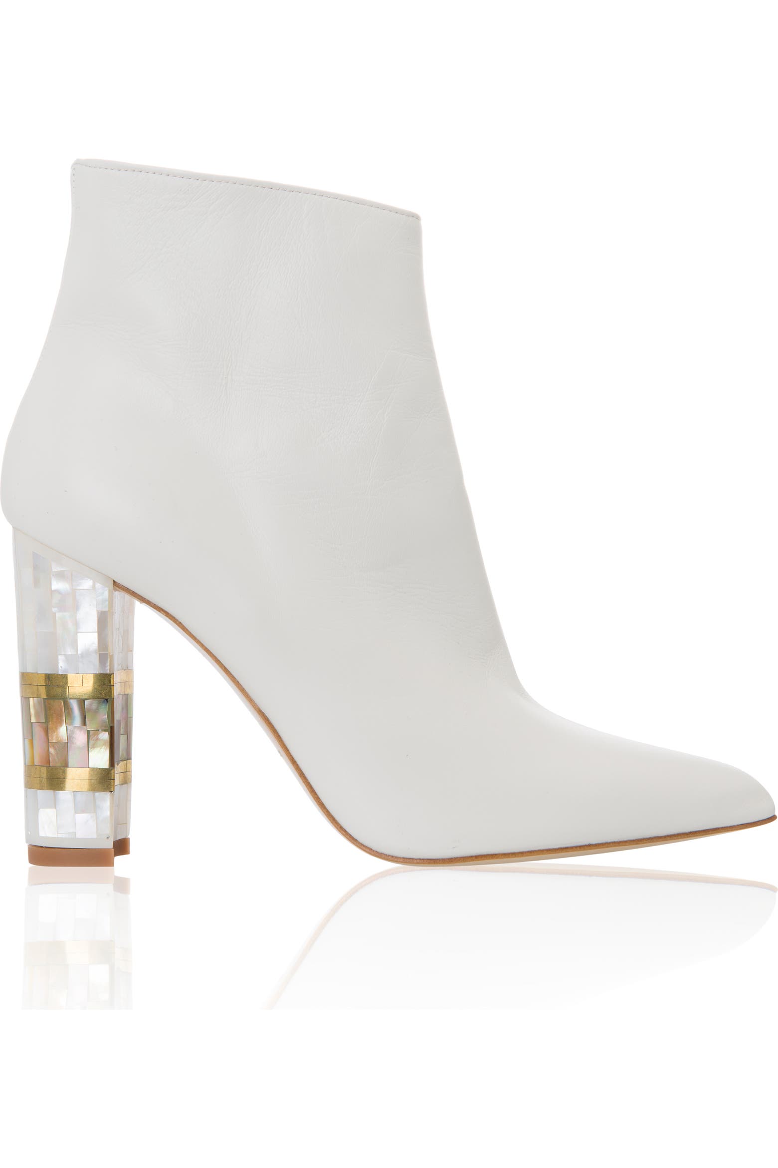 Off White Color Roses Freya Rose Jasmine White Pearl Heel Ankle Boot (Women) | Nordstrom