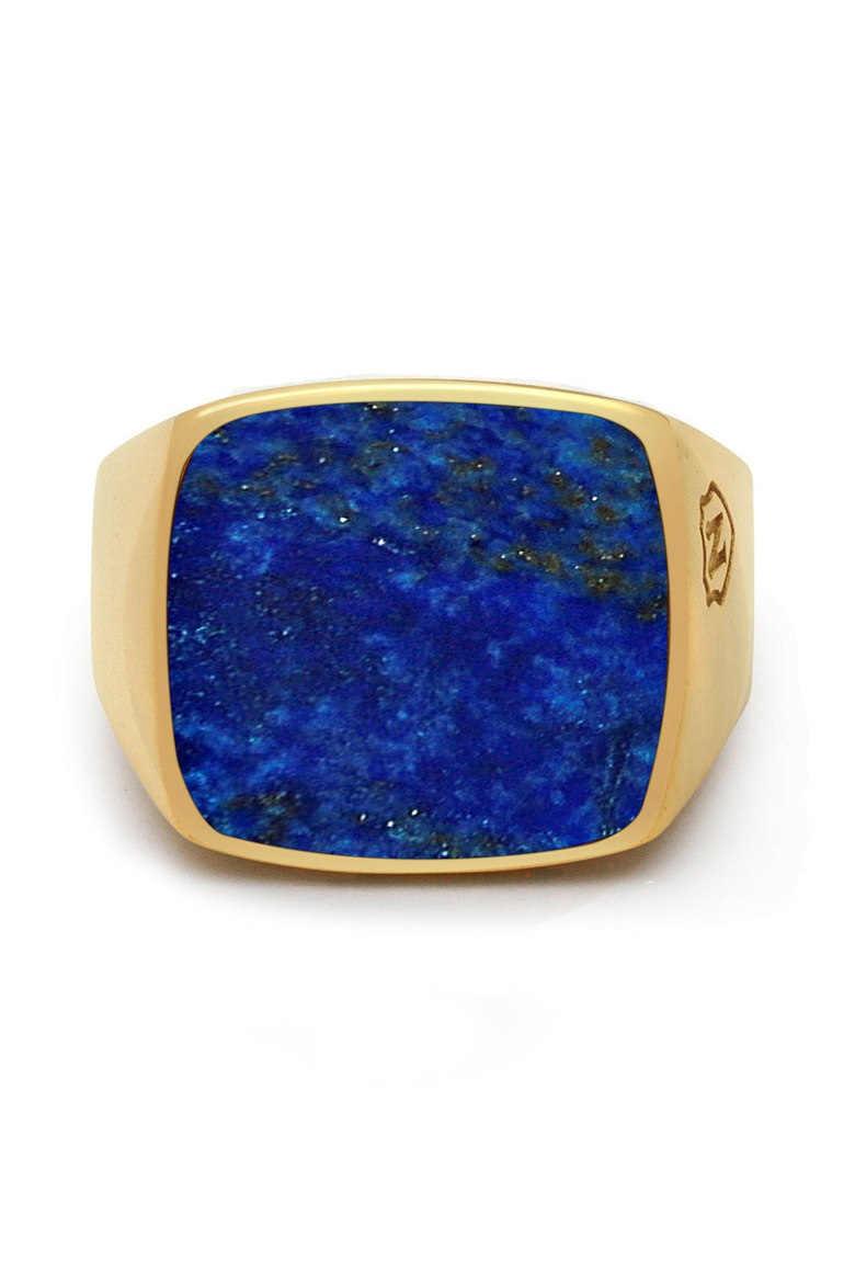 Gold Signet Ring, Main, color, Gold / Blue Lapis