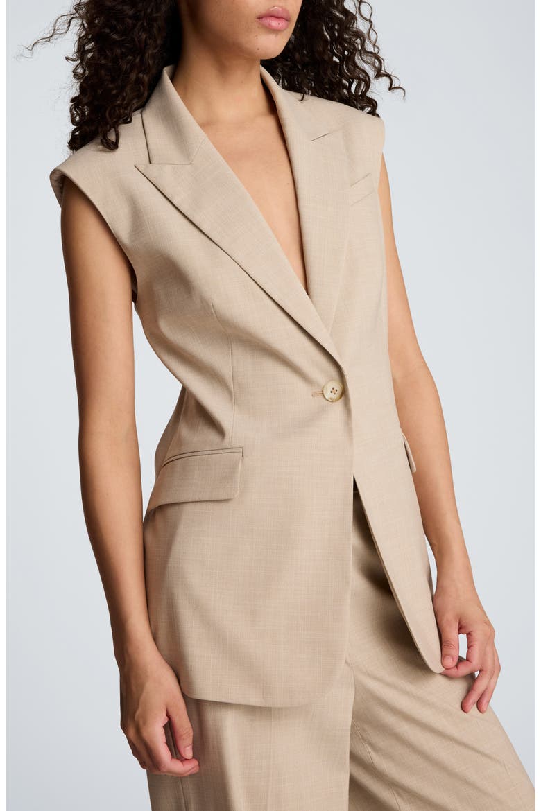 Open Back Vest, Alternate, color, TLESS TAUPE/ PURE WHITE