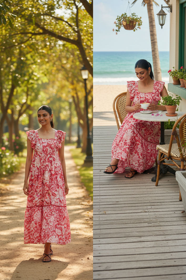 Floss Maxi Dress, Alternate, color, Magenta Laika