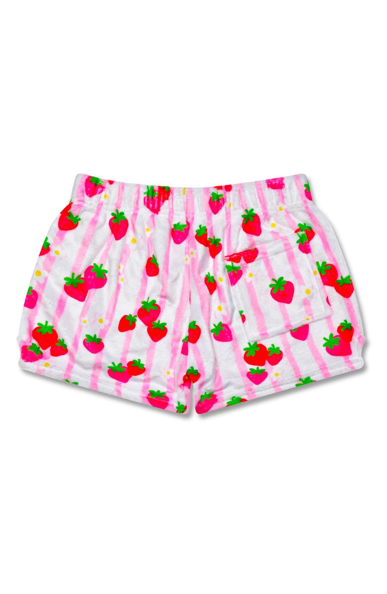 Iscream Kids' Strawberry Stripes Plush Shorts, Alternate, color, 