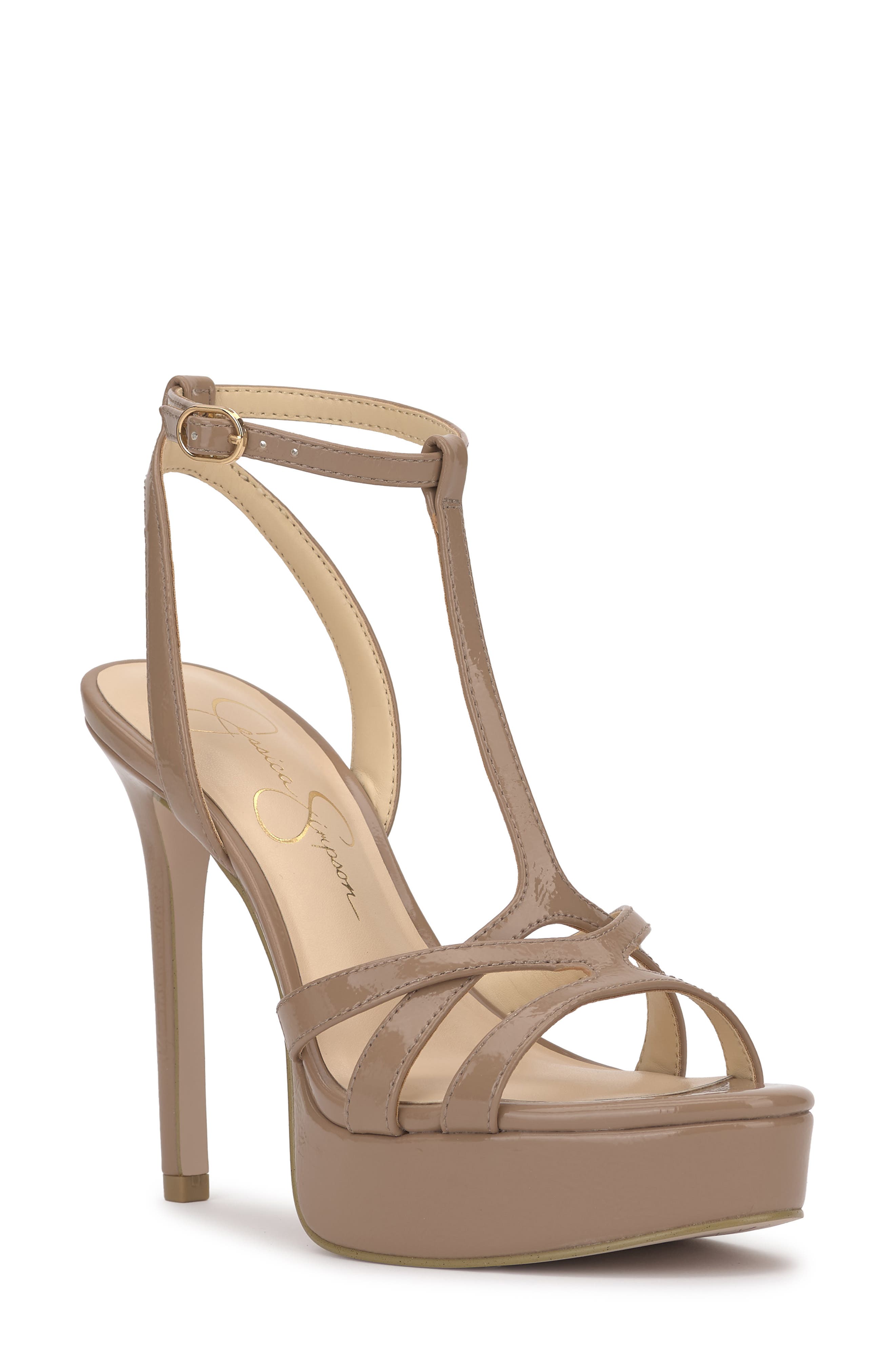Sippete T-Strap Platform Sandal, Main, color, CHAI LATTE