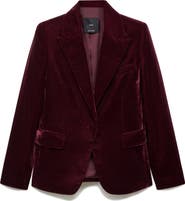 MANGO Structured Velvet Blazer