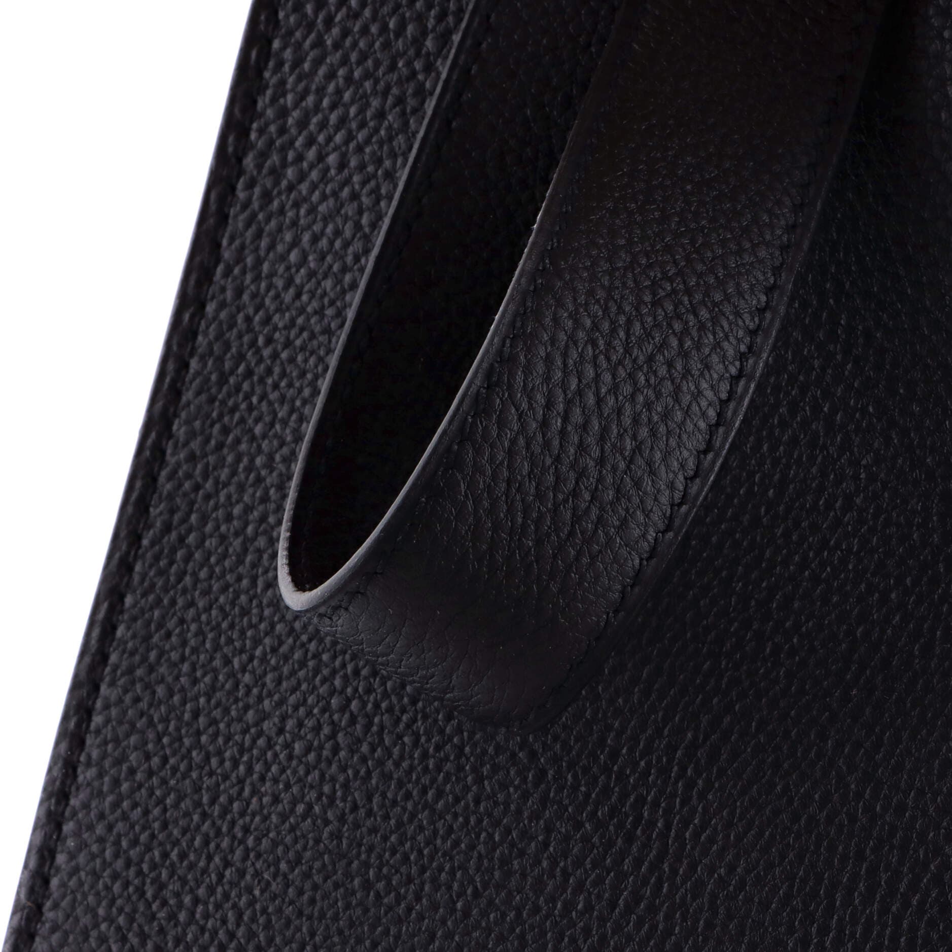 Pre-Owned Hermes Steve Light Junior Messenger Bag Togo, Alternate, color, Noir