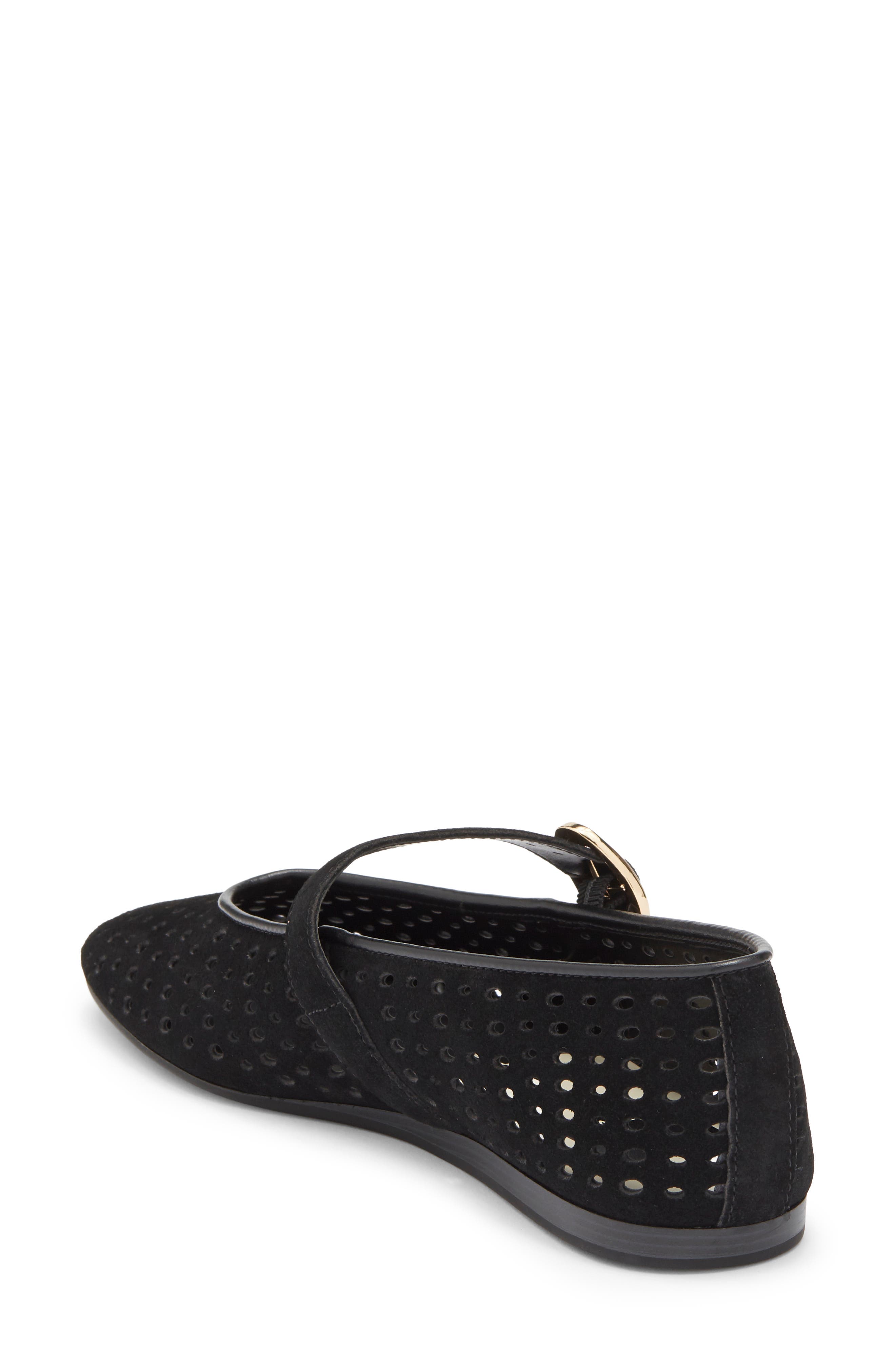 Brooke Flat, Alternate, color, ONYX PERFORATED SUEDE