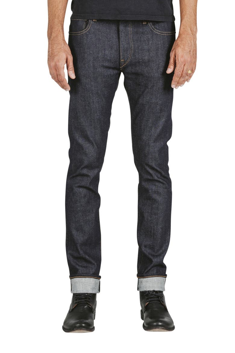 The Needle Skinny 10.5-Ounce Stretch Selvedge Jeans, Main, color, INDIGO RAW