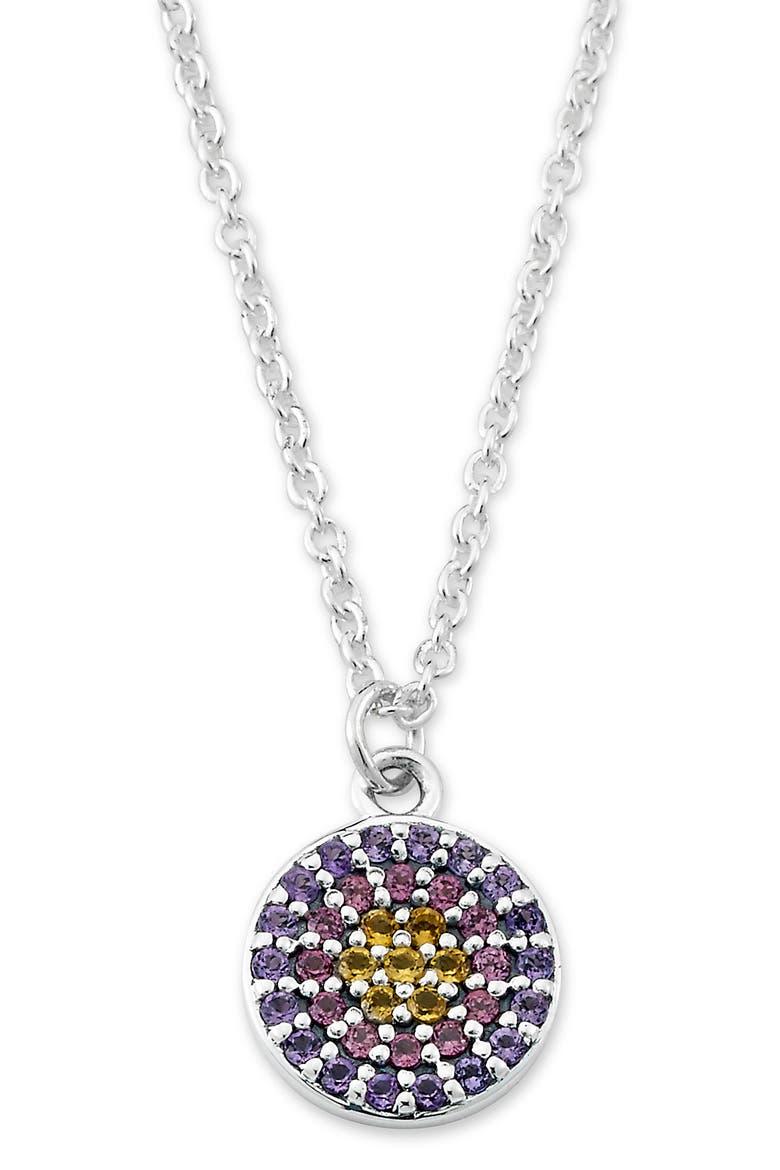 Sterling Silver Gemstone Pendant Necklace, Main, color, PINK