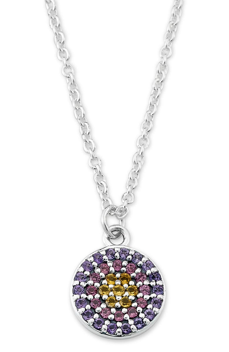 SAMUEL B. Sterling Silver Gemstone Pendant Necklace, Main, color, Pink