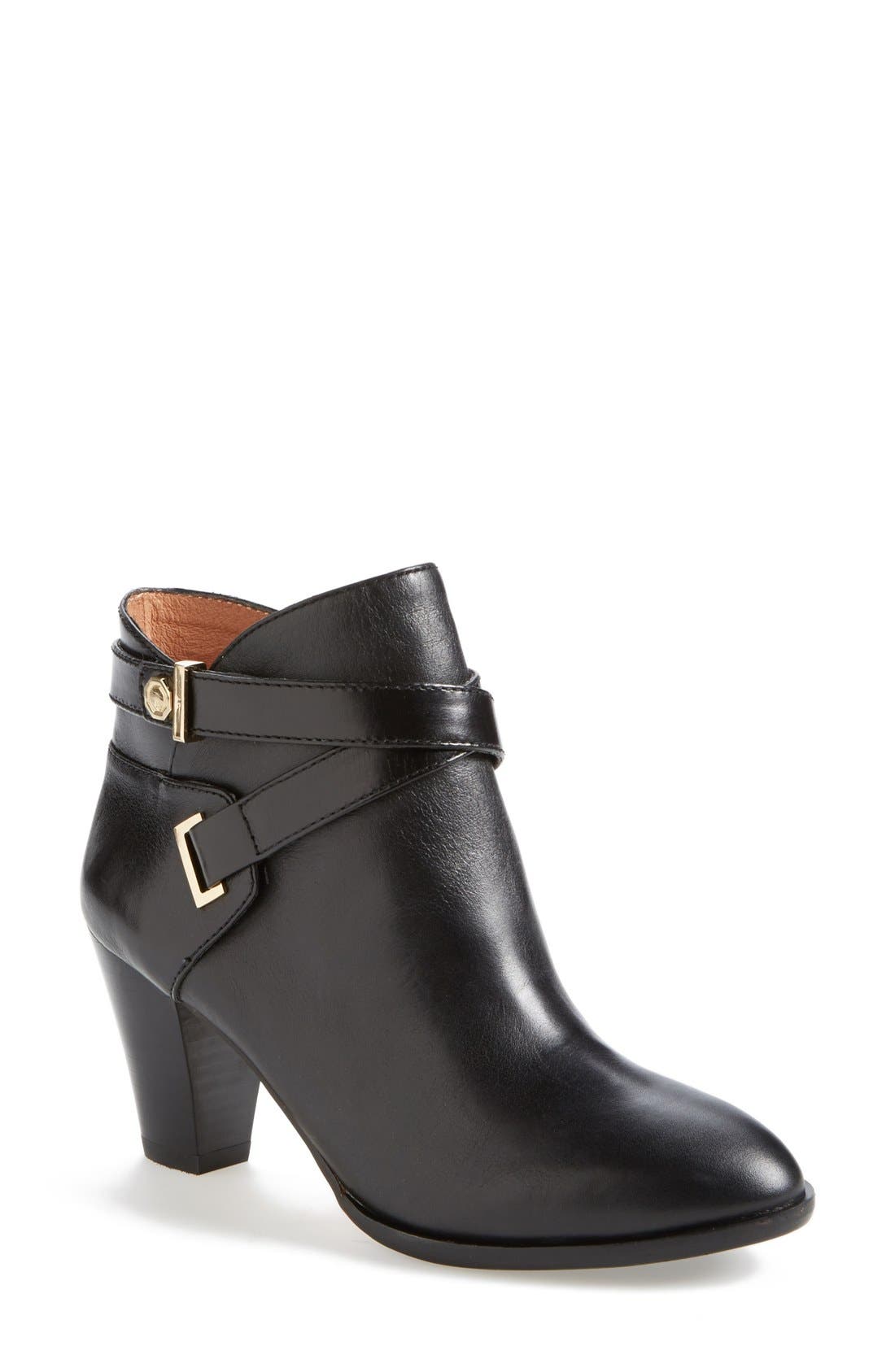 'Ranier' Leather Bootie, Main, color, BLACK