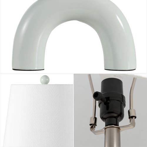 JONATHAN Y JONATHAN Y ZADIE 17.75" SCANDINAVIAN MINIMALIST CERAMIC ARCH LED TABLE LAMP