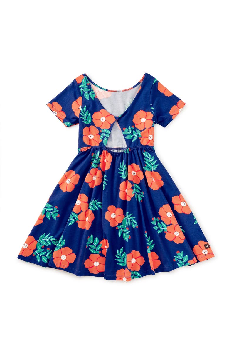 Tea Collection Twist Back Ballet Dress, Alternate, color, Rock Rose