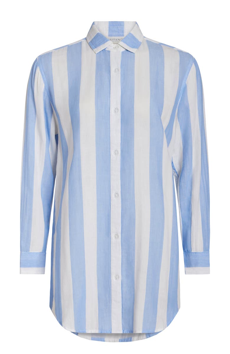 SITANO Positano Shirt Dress Cover-up, Alternate, color, Blue And White Cabana Stripes