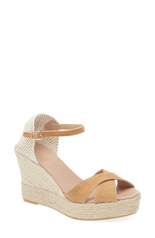 Cordani Everly Espadrille Wedge Sandal In Beige Suede