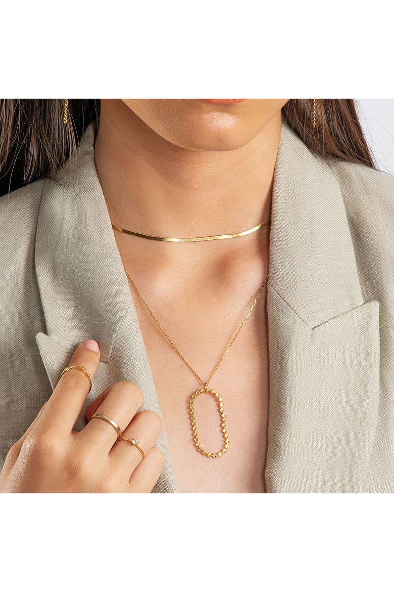 18k Gold Plated Sterling Silver Eloise Circular Pendant Necklace Gift Idea, Alternate, color, Gold
