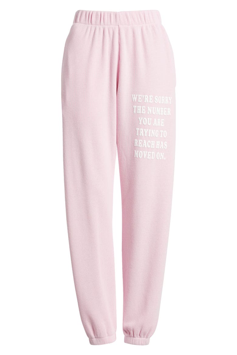 1-800 Revamped Mac Slim Waffle Knit Graphic Joggers, Alternate, color, PINK