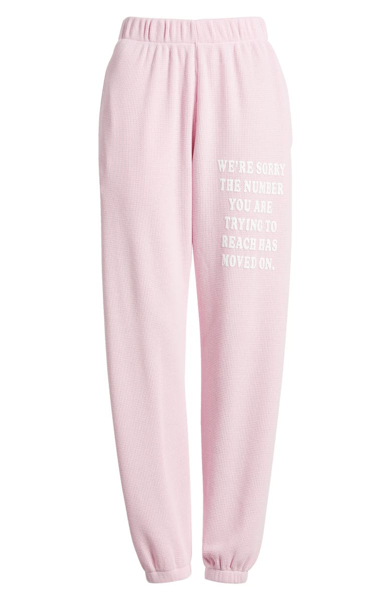 BOYS LIE 1-800 Revamped Mac Slim Waffle Knit Graphic Joggers, Alternate, color, 