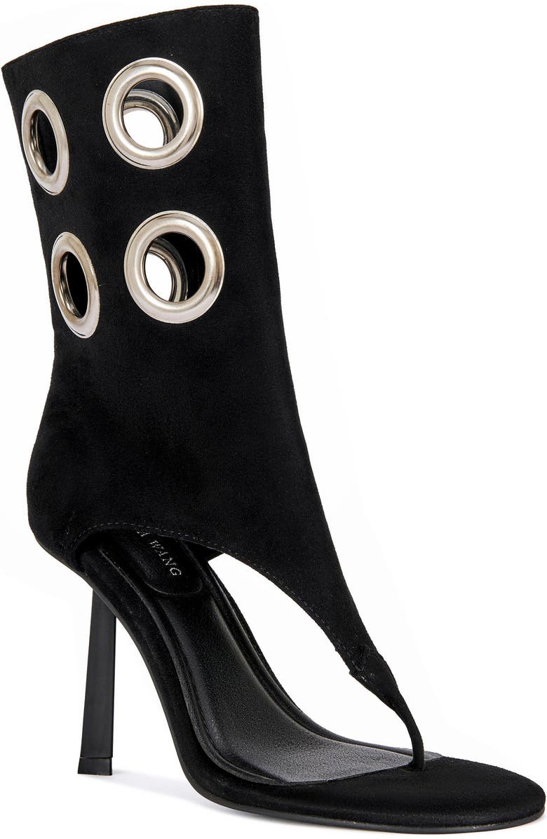 AZALEA WANG BAINA-BLACK STILETTO SANDAL BOOTIE - BLACK / 8.5 / STILETTO, Alternate, color, Black