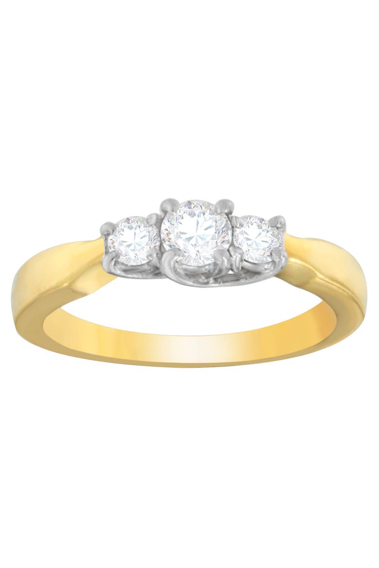 14K Two-Toned Gold 1/2 CTTW Round-cut Diamond Ring, Alternate, color, Yellow