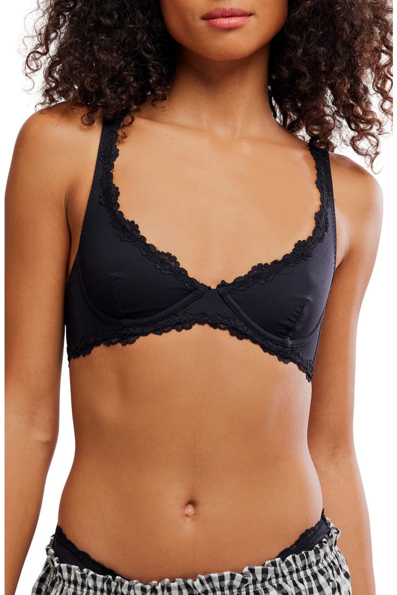Charlie Plunge Underwire Bra, Main, color, BLACK