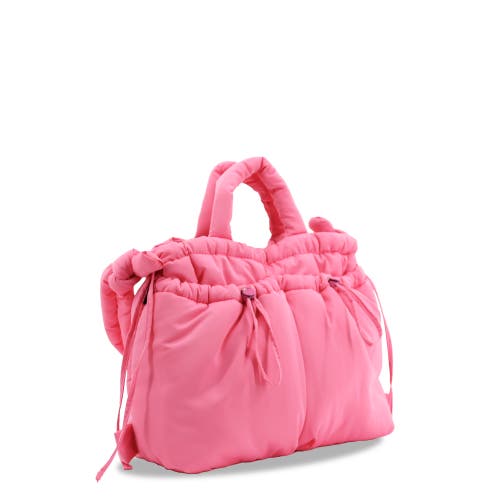J World Puffy Convertible Tote With Adjustable Handles In Pink