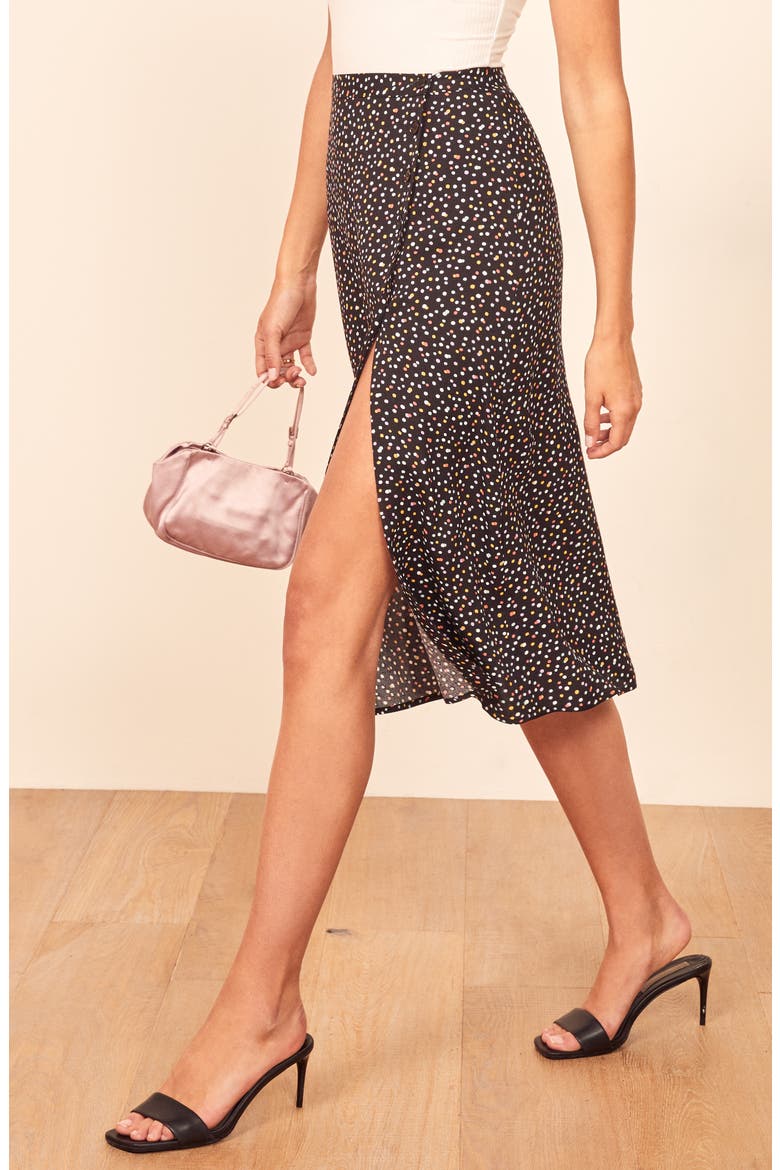 Jaime Side Slit Midi Skirt, Alternate, color, CONFETTI