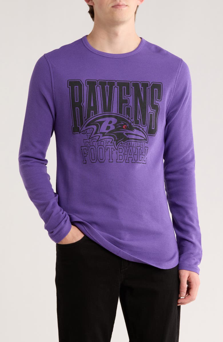 Junk Food Ravens Long Sleeve Thermal Graphic T-Shirt, Main, color, Purple
