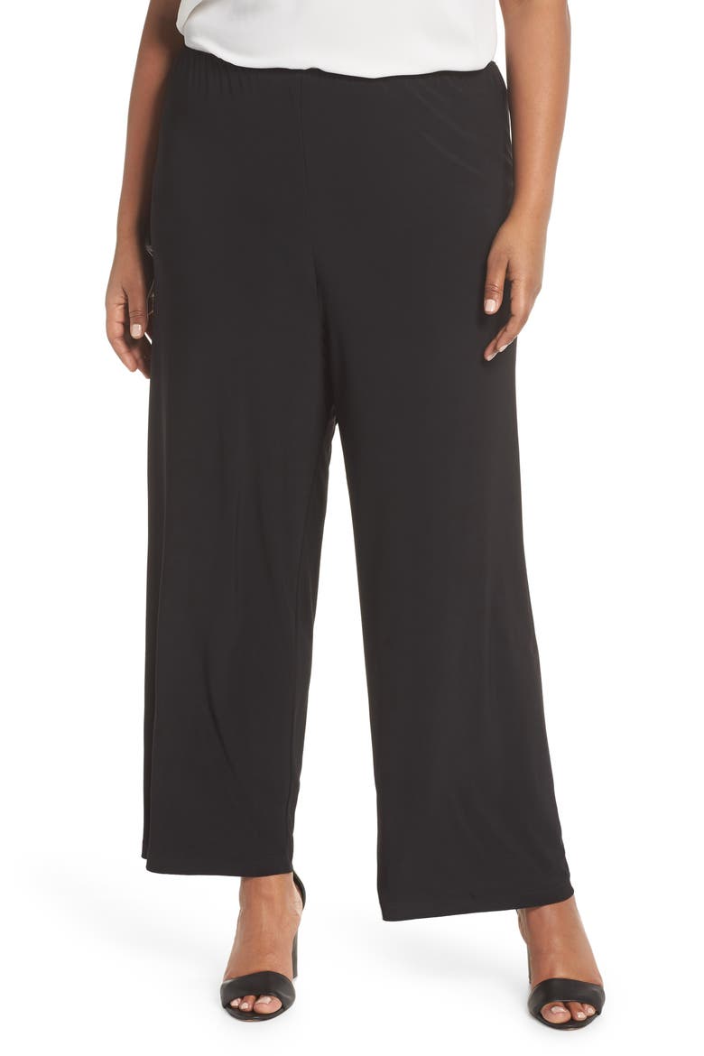 Matte Jersey Straight Leg Pants, Main, color, BLACK