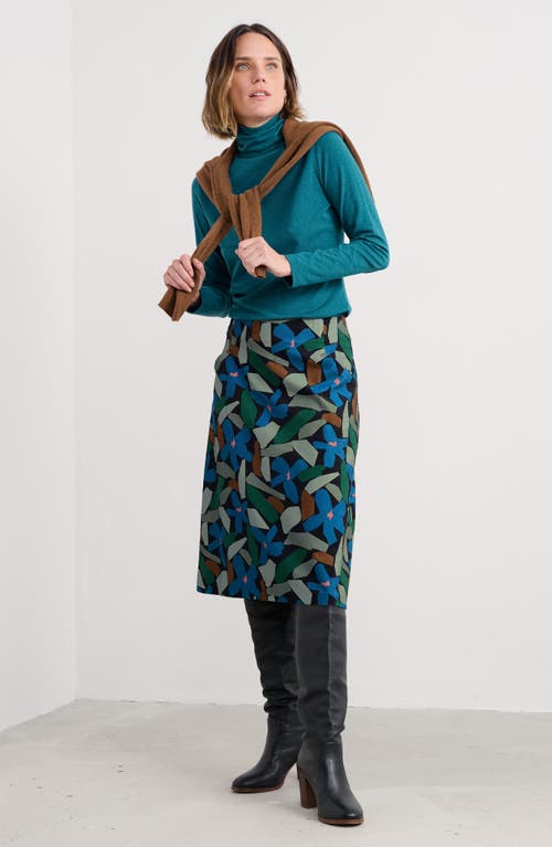 Seasalt Cornwall Landing Turtleneck Stretch Organic Cotton Top In Blue