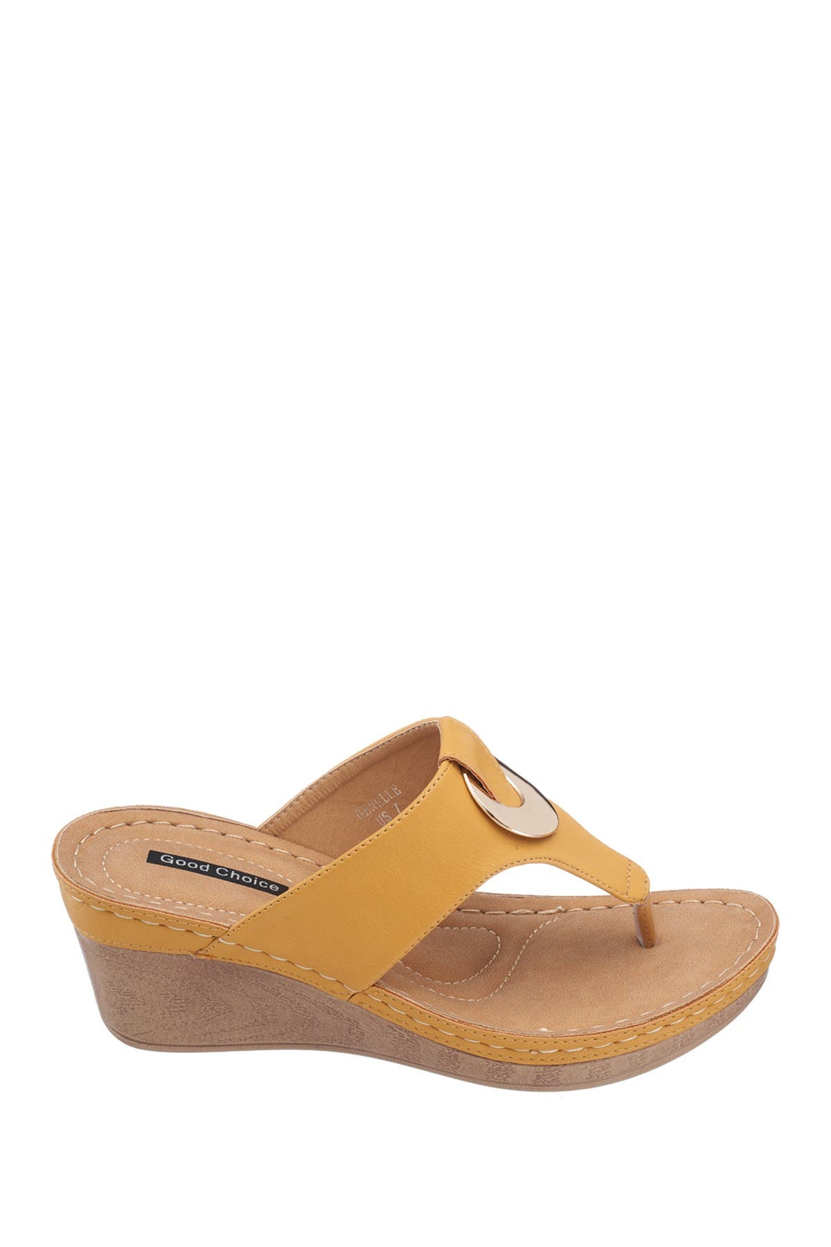 GOOD CHOICE NEW YORK Genelle Wedge Thong Toe Sandal, Alternate, color, Yellow