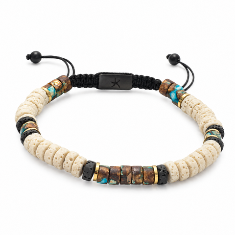 Vanguard Lava Bead Mens Bracelet
